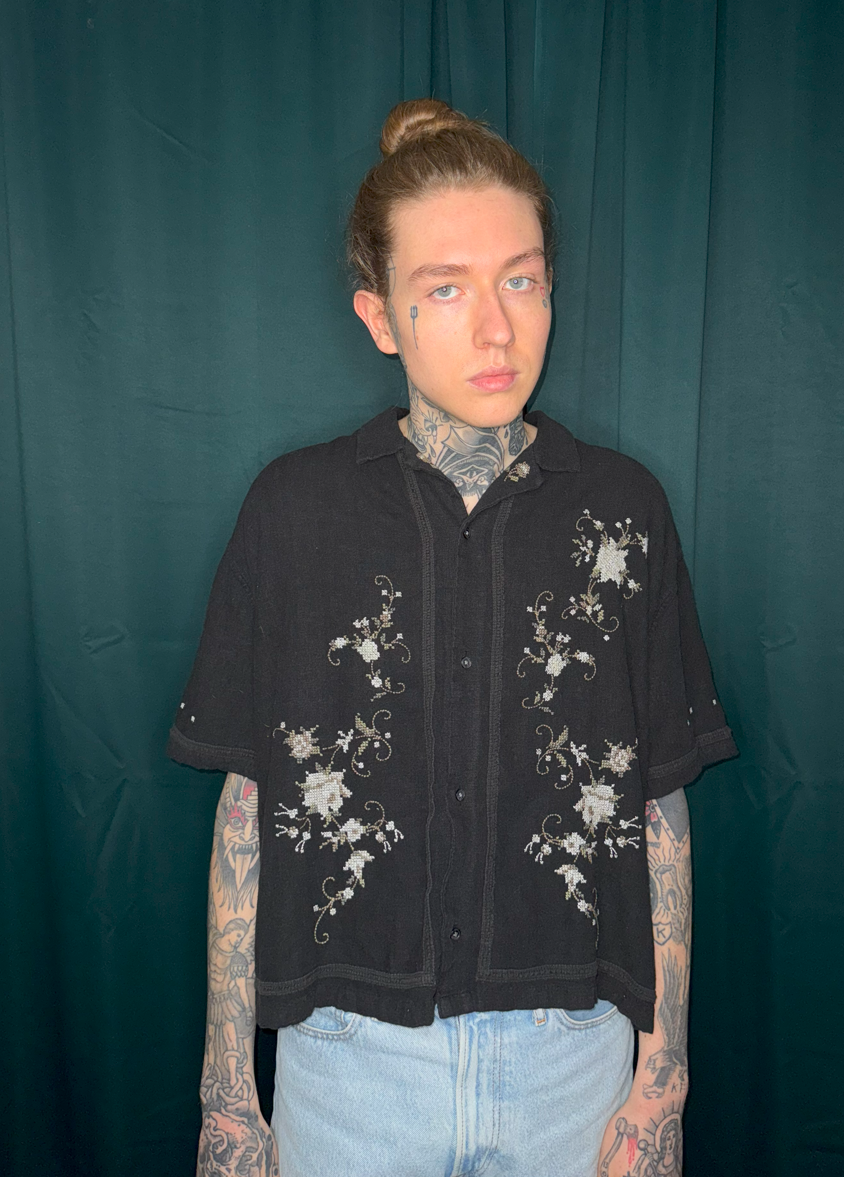 FLORAL LINEN BLEND SHIRT